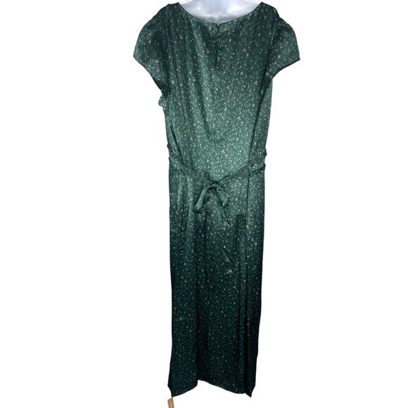 NWT Reformation Kaye Silk Dress Maxi Coriander Fairy Green Floral Sz 22 Babydoll - Picture 7 of 16